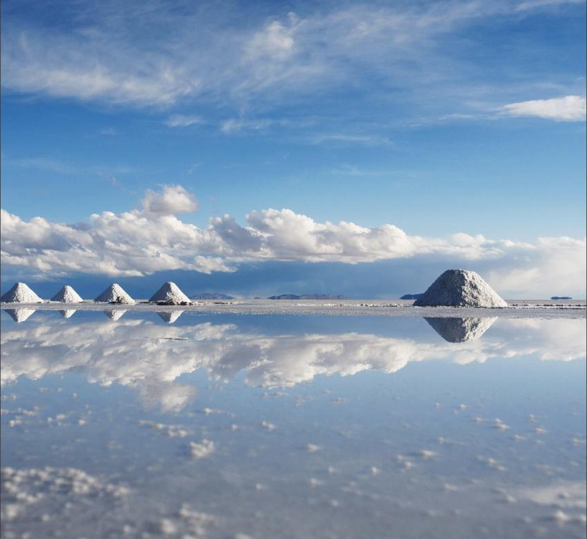 Salt cones on the Salar de Uyuni